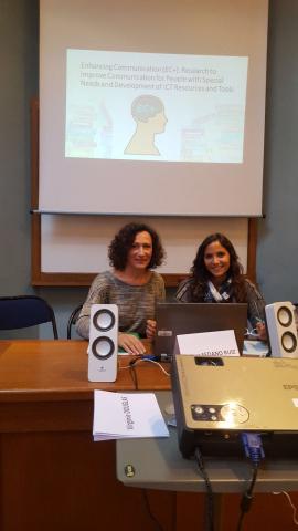 Isabel Comitre Narvaez and Esther Sedano Ruiz presenting EC+
